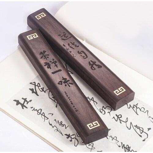 2pcs Customize Paperweight Chinese Brush Calligraphy Special Paperweights Classical Solid Wood Paperweight Stationery Supply