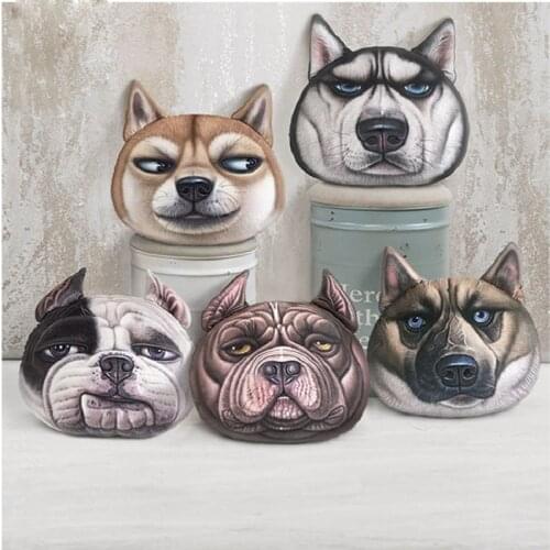 35x36cm 3D Cute Dog Head Cushion Cartoon Sofa Office Nap Pillow Washable Throw Pillow Car Seat Cushions Home Decor Kids Toy Gift