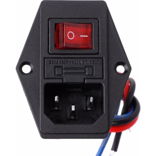 3D Printer U-type Plug Power Supply Switch Adapter Socket with Switch and Fuse Toggle Switches