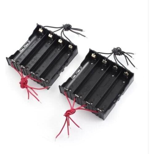 600pcs/lot MasterFire 11cm 8-Wires Black Plastic 4 x 3.7V 18650 Battery Holder Storage Box Case Cover For 4pcs Batteries Cases