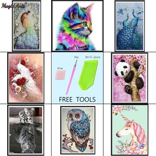 Diamond Painting 5D DIY Paintings Diamond Animals Cross Stitch Home Decor Diamond Embroidery Mosaic Diamond Free Tools