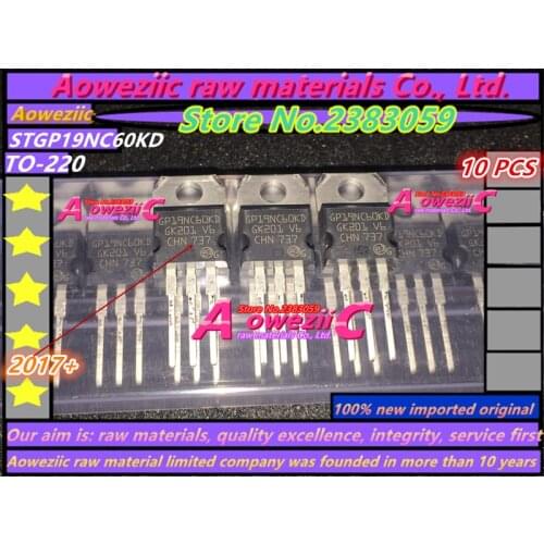 Aoweziic 2017+ 100% new imported original STGP19NC60KD GP19NC60KD TO-220 STGF19NC60KD STGF19NC60KD IGBT single 22A 600V
