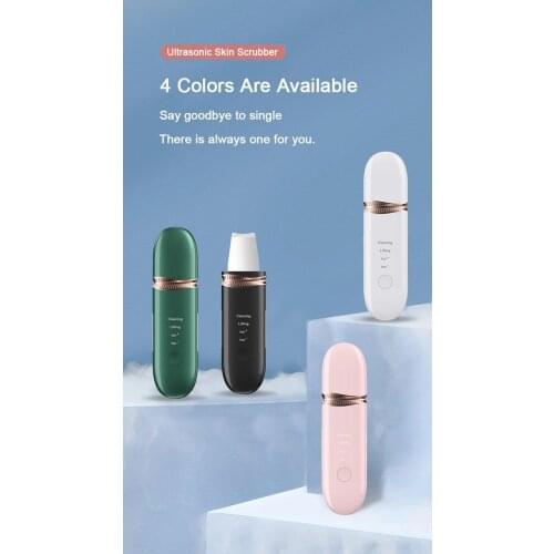 Skin Scrubber Face Spatula Ultrasonic Pore Cleaner EMS Ion Facial Deep Cleansing Lifting Exfoliator Blackhead Remover