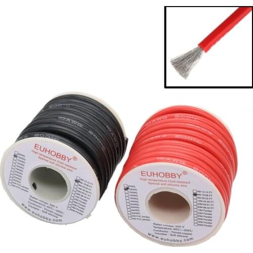 Cable wire 6M 19.68FT 5.3 MM² Square 10AWG silicone wire Servo line lithium battery special soft high temperature 1050/0.08MM