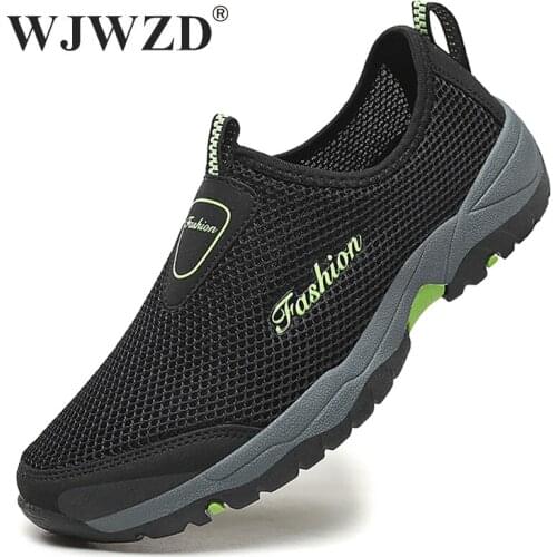 Summer Mesh Men Casual Shoes Water Sneakers Men Outdoor Walking Hiking Shoes Breathable Slip-On Mens Loafers Zapatillas Hombre