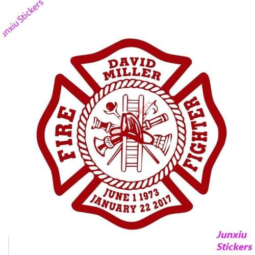 Cover Scratches Car-Stickers DAVID MILLER Firefighter Heart for Bumper Rear Windshield Decal Auto Exterior Decoration KK15*15cm