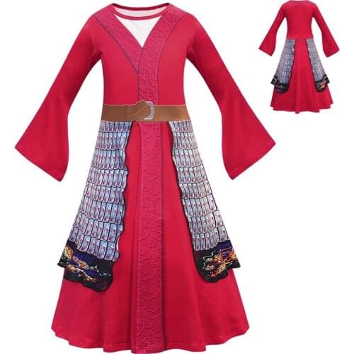 2020 New Hua Cosplay Clothing Girl Anime Performance Clothing Princess Movie Dress Red Cosplay Costume Kimono Dress 3-10 Y