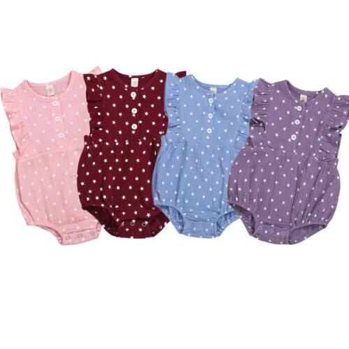 Baby Girl Clothes Baby Romper Toddler Baby Girls Sleeveless Romper Star Print Jumpsuit Summer Clothes Outfits
