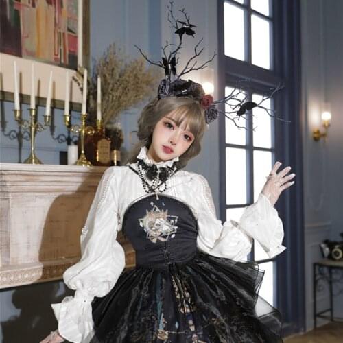 Original lolita God Redemption JSK Dress II Retro Gothic Dark Lolita Skirt dress sets Lolita Dress