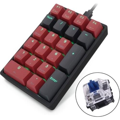 Type C Numeric Keypad Full Size 21 Key Portable independent RGB Backlit Mechanical Keyboard for Gateron Optical Switch