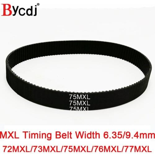 Bycdj MXL Timing belt B90 B92 B94 B95 B97MXLTeeth Width 6.4/9.4mm 2.032mm Pitch Synchronous belt 72MXL 73MXL 75MXL 76MXL 77MXL