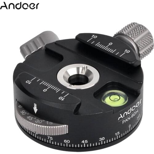 Andoer PAN-60H Aluminum Alloy Panoramic Ball Head Tripod Head with Indexing Rotator DSLR Camera Tripod Ball Head Ballhead