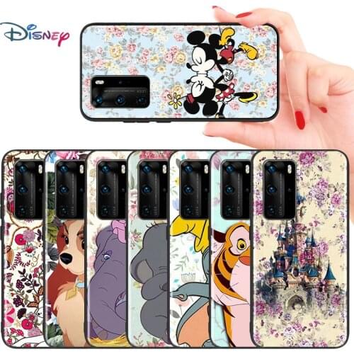 Disney Cartoon Animation Cute Animal For Huawei Mate 10 20 X 30 40 RS Lite 5G P Smart S Z Pro Plus TPU Silicone Black Phone Case