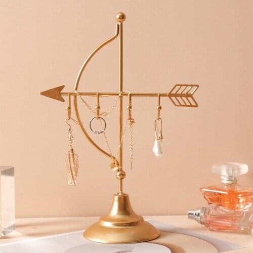 Nordic Iron Arrow Jewelry Storage Rack Ornament European Cupid Arrow Metal Ornaments Earrings Necklace Jewelry Display Stand
