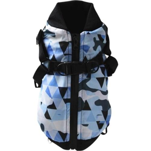 Pet Dog Warm Jacket Puppy Winter Clothes Small Dog Vest Harness 2 in 1 Pet Outfit Cold Weather Fashion Camouflage Print Coat