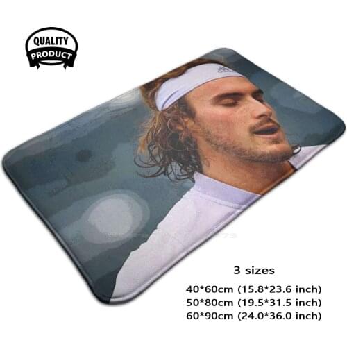 Tsitsipas After The Match Abstract 3D Soft Non-Slip Mat Rug Carpet Foot Pad Sports Sport Legends Legendary Athlete Hero Tennis