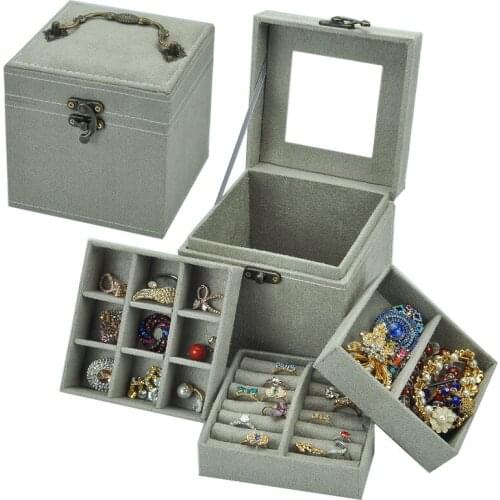 Inner Three-Layer Jewelry Box Flannel Jewelry Box Multi-Color Optional Jewelry Box Jewelry Box