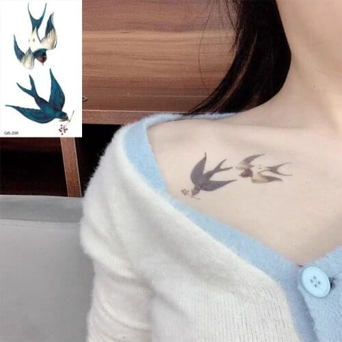 Waterproof Temporary Tattoo Sticker Swarrow Bird fake Tattoo Geometric Animal Flash Tattoo Hand Back Foot for Girl Women Men