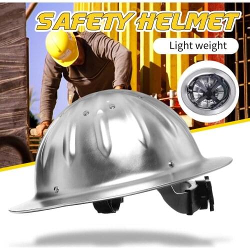 Aluminum Alloy Safety Helmet Wide Brim Hard Hat Lightweight High Strength For Construction Railway Metallurgy Mine Work cap