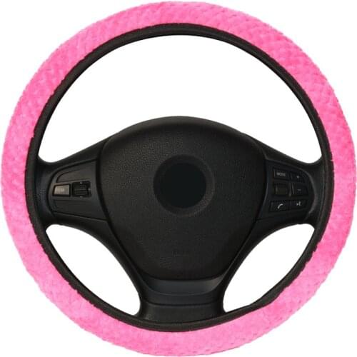 Pearl velvet Winter Car Steering Wheel Cover/Universal Soft Warm Plush Covers for steering women men girl car interior