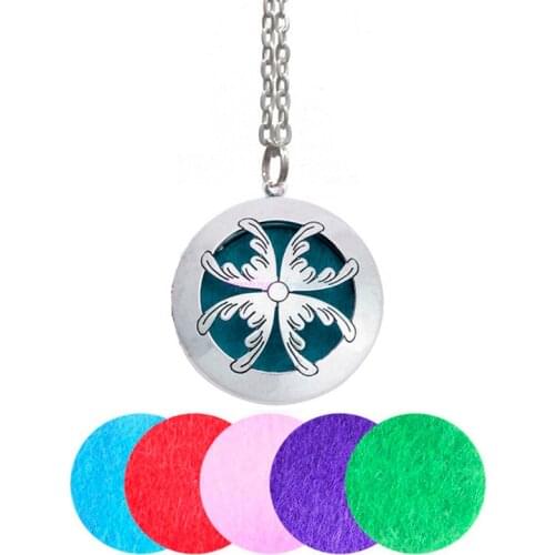 1pc Vintage Antique Silver Plated Pendant Perfume Aromatherapy Diffuser Necklace Locket Necklace Essential Oil Boys Necklaces