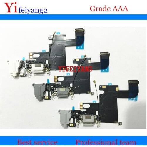 100pcs High Quality Charger Charging Port Dock USB Connector Flex Cable Headphone Audio Jack Ribbon For iPhone 6 4.7"