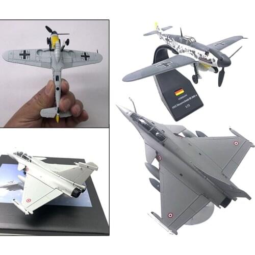 2Pcs 1/72 Dassault Rafale Fighter W/ BF109F-4 Metal Plane Model Decor
