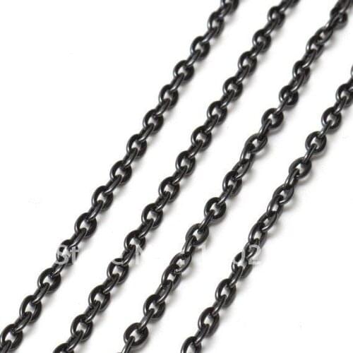 200meter/lot 2mm gunmetal black metal O cross Link Chain Jewelry Findings Accessories Components