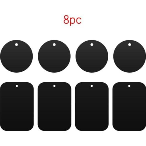 8PCS Metal Plate Magnetic Car Mount Magnet Stand Phone Holder Adhesive Sticker Round Rectangle Replacement