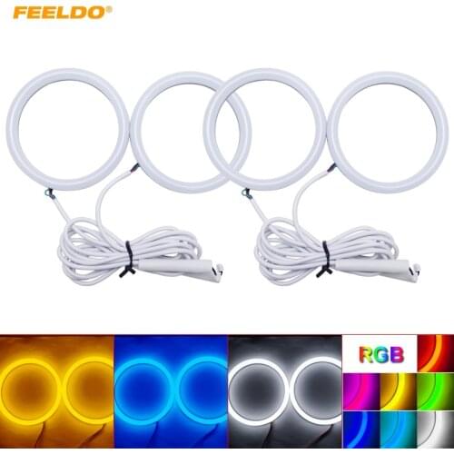 FEELDO 4X90mm Car Xenon Cotton Angel Eyes Halo Ring Light DRL For Lada VAZ 2110/2112 Headlight #HQ1133