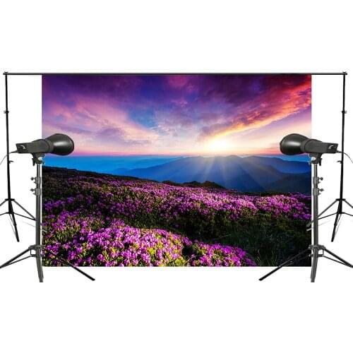 7x5ft Beautiful Flowers Photography Background Sun Rise Colorful clouds Backdrop Romantic Wedding Photo Studio Backdrop