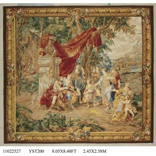 French Aubusson Verdure Tapestry Romantic Scene Exquisite Runner Room Wall Tapestry Color Handbag