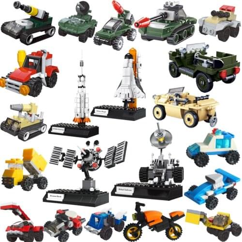 City Spaceship Tank Cannon Excavator Satellite Tower Space Rocket Building Blocks Educational Toys Childs Favorite MOC Model