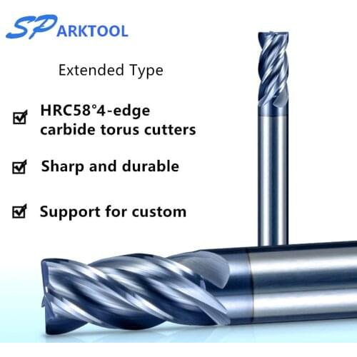 HRC58 Corner Rounding Carbide end mill Alloy Coating Tungsten Steel Cutting Tool 4Flutes Milling Cutter CNC maching End mill