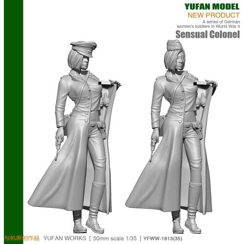 YUFAN Model Original 1/18 World War II sexy female officer Resin soldier YFWW-1813 KNL Hobby