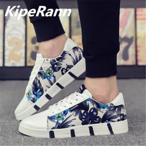 KipeRann 2018 spring new breathable running shoes mens casual shoes masculino adulto mens lace fashion flat shoes