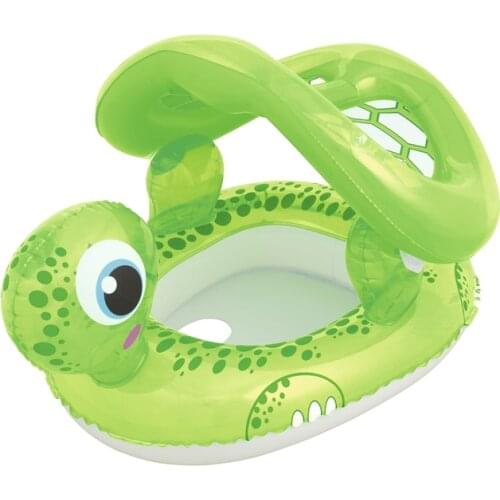 Inflatable Floating Turtle Baby Care Seat With Shade Swim Water Toys Fun Pool Floats Inflatable Raft Buoy Boia Piscina