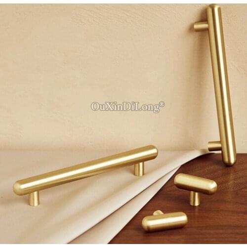 Top Quality 10PCS Solid Brass Cabinet Door Handles Drawer Pulls Cupboard Wardrobe Closet Kitchen TV Cabinet Handles and Knobs