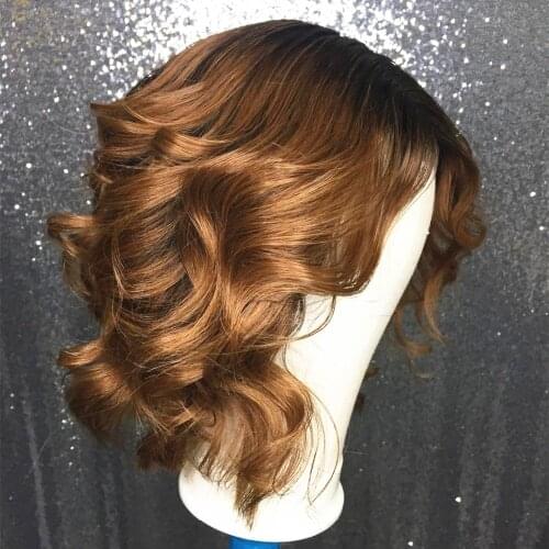 1B/27 Ombre Color Lace Front Human Hair Wigs Pre Plucked Honey Blonde Natural Hairline With Baby Hair Brazilian Short Bob Wig