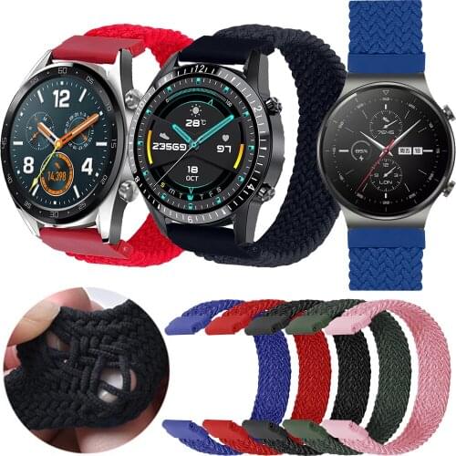 Braided Solo Loop For Huawei watch Gt2 pro 46/GT Nylon Elastic Belt Bracelet Strap For Honor watch Magic 1/2/2 46 Accessories
