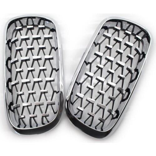 2Pcs High-quality Car Grilles Wear-resistant Meteor Electroplating Front Bumper Grills 51117294485 51117294486 for BMW F15 X5 14