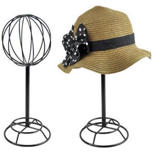 Hot sale Hat storage rack metal peak cap display stand straw hat sunhat shelf holder wig rack for Boutique display props