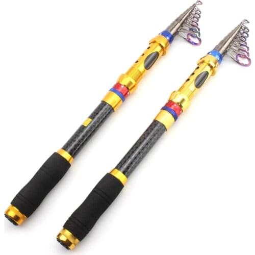 1.8M - 3.6M Carbon Spinning Telescopic Fishing Pole Portable Travel Spinning carp Fishing Rod Carbon Superhard Sea Rod pesca