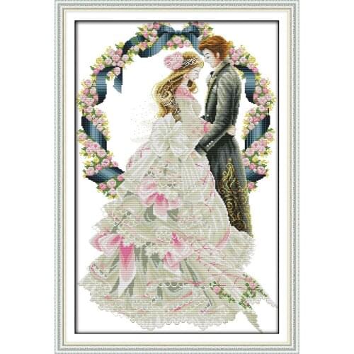 Everlasting Love Christmas Royal Wedding Ecological Cotton Chinese Cross Stitch Kits Counted Stamped 11CT 14CT Sales Promotion