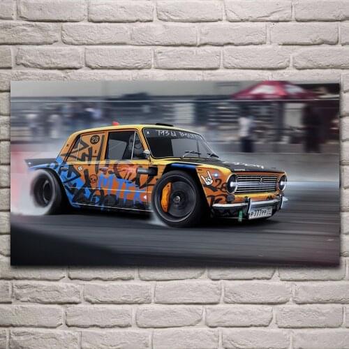 Vintage Graffiti Sports Car Poster Wall Art Pictures Painting Wall Art for Living Room Home Decor (No Frame)