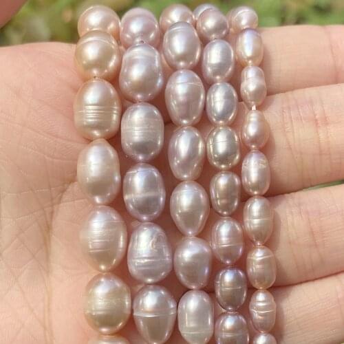 Natural Freshwater Pearl Beads High Quality Rice Shape Punch Loose Beads for Jewelry Making DIY Necklace Bracelet