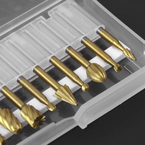 10pcs Rotary File Engraving Cutter Wood Tool Electric Grinding Polishing Head 1XCC