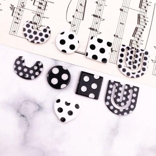 4pcs Iapan Sweet Wave Point Resin Cabochon Bead Connector Findings Geometric Earrings Bracelet Necklace Diy Charms Jewelry Make