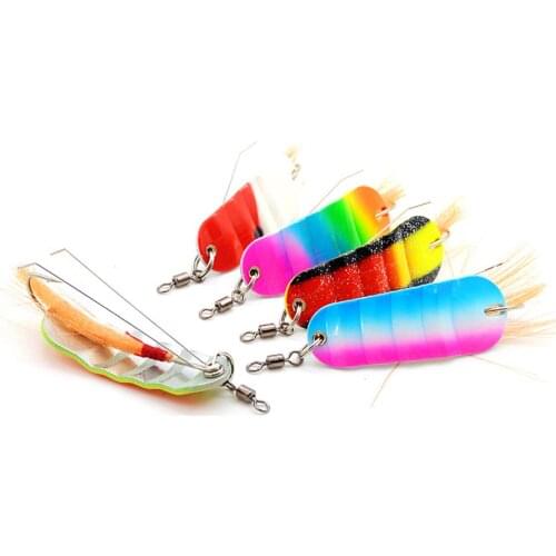 5PCS Spoon Lure Metal Bait mixed Colors Pesca Freshwater Fishing Tackle Isca Artificial Lake Fishing 20g