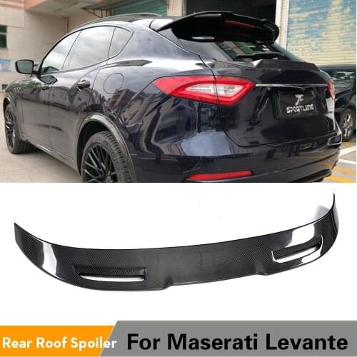 Carbon Fiber Car Rear Roof Trunk Spoiler Window Wing Lip for Maserati Levante 2016 2017 2018 Boot Lip Tail Spoiler